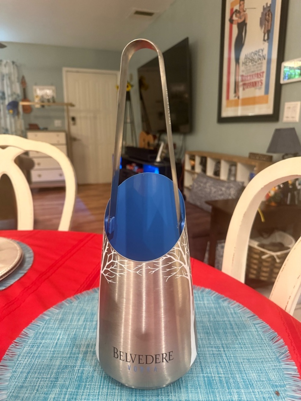 Blue Stainless Steel Bottle Cooler